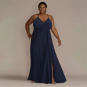 Celebrate DB Studio David’s Bridal Dress Jersey A line Navy Size 22